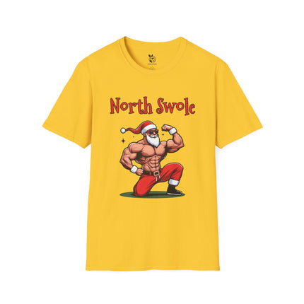 North Swole Santa Unisex T-Shirt in Daisy .