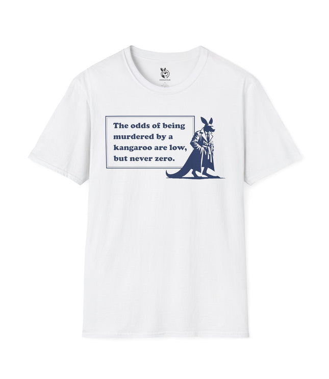 Odds of a Kangaroo Unisex T-Shirt in White .
