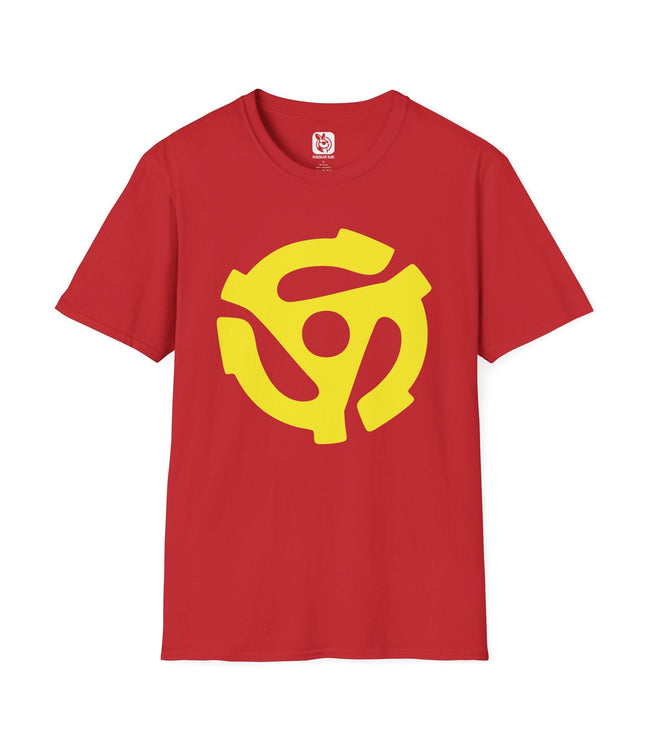 45 RPM Adapter Unisex T-Shirt in Red .