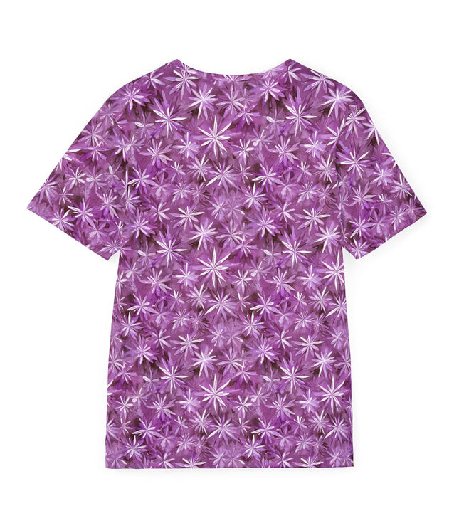 The back of a soft polyester sports jersey featuring a fuchsia pattern of starbursts.