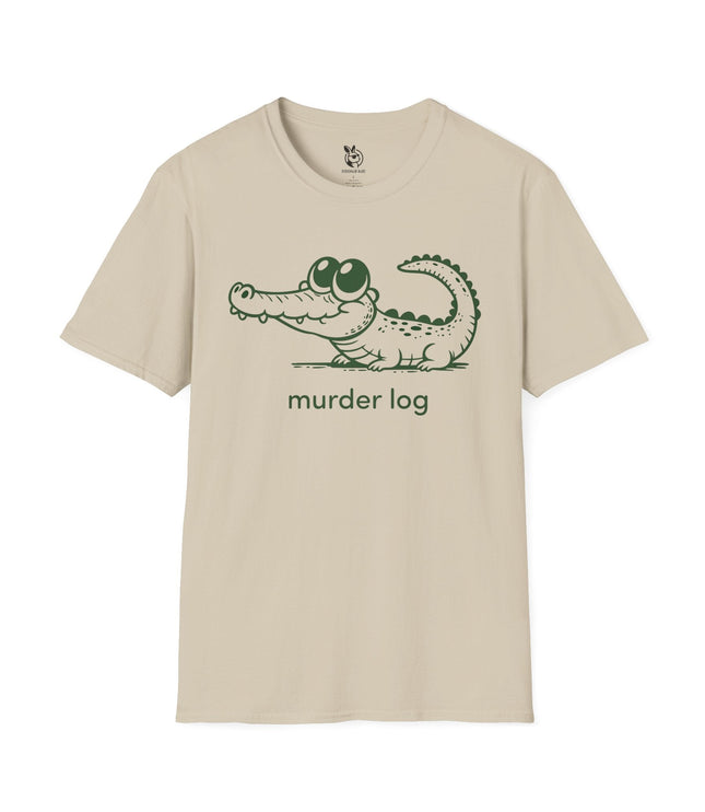 Murder Log Alligator Unisex T-Shirt in Sand .