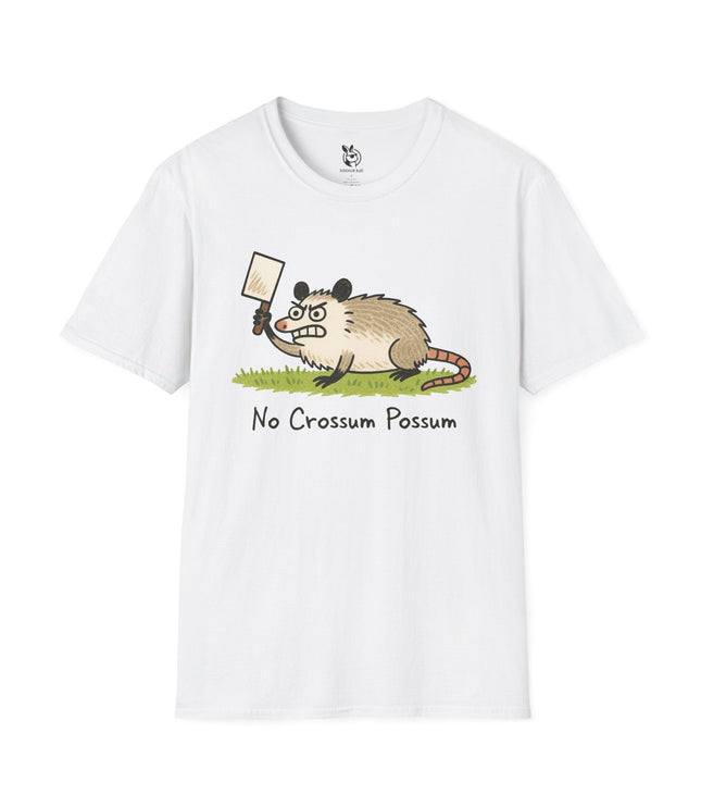 No Crossum Possum Unisex T-Shirt in White .