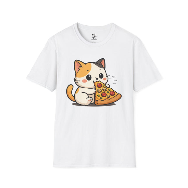 Nom Nom Cute Kitty Unisex T-Shirt in White .