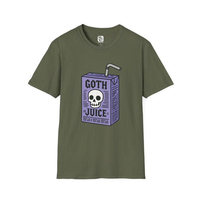 Goth Juice Sippy Unisex T-Shirt in Military Green .