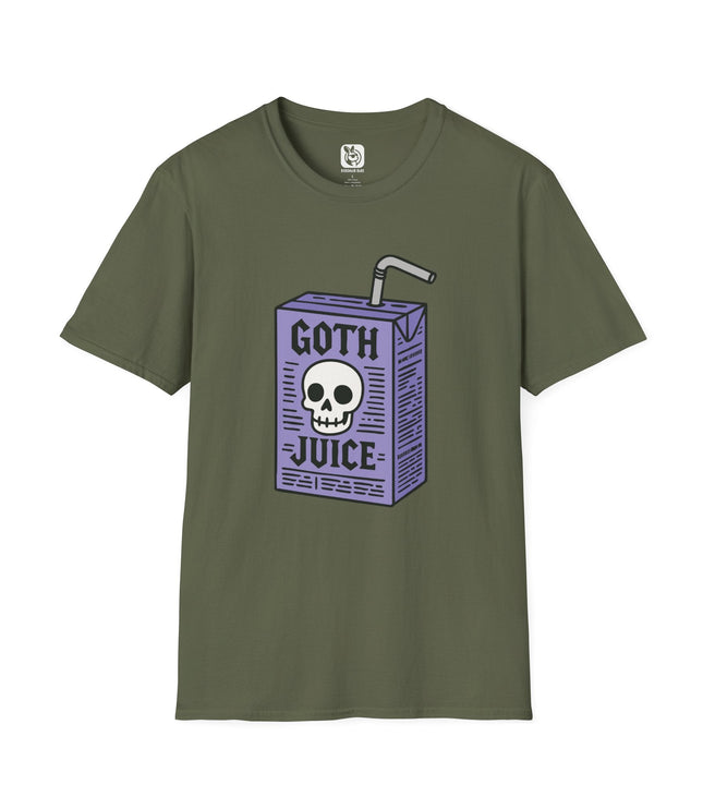 Goth Juice Sippy Unisex T-Shirt in Military Green .