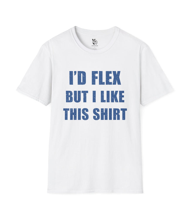 I'd Flex Weightlifter Unisex T-Shirt in White .