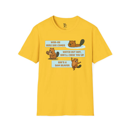 Dam Beaver Unisex T-Shirt in Daisy .