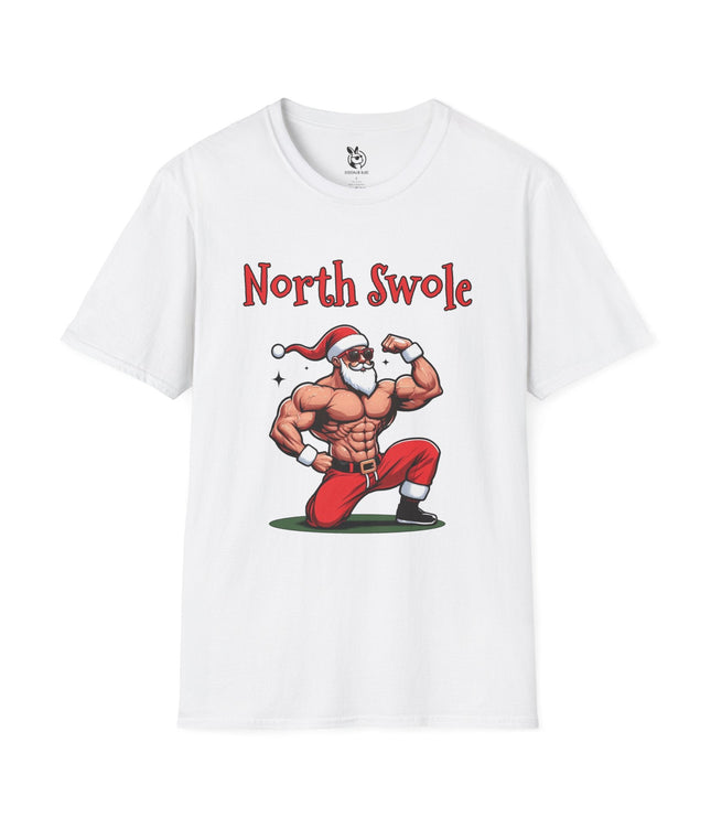 North Swole Santa Unisex T-Shirt in White .