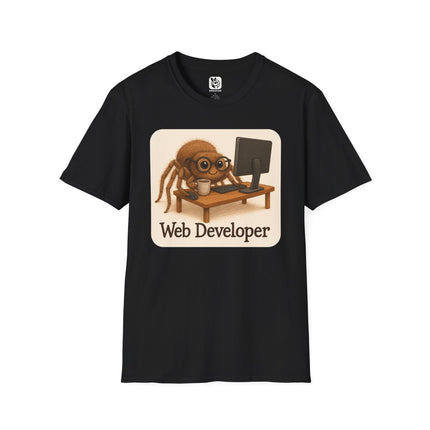 Web Developer Unisex T-Shirt in Black .