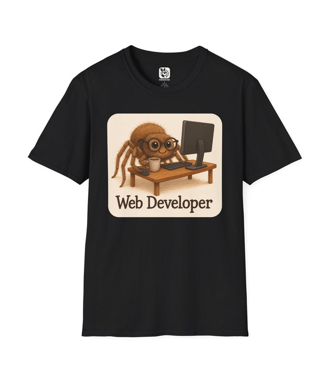 Web Developer Unisex T-Shirt in Black .
