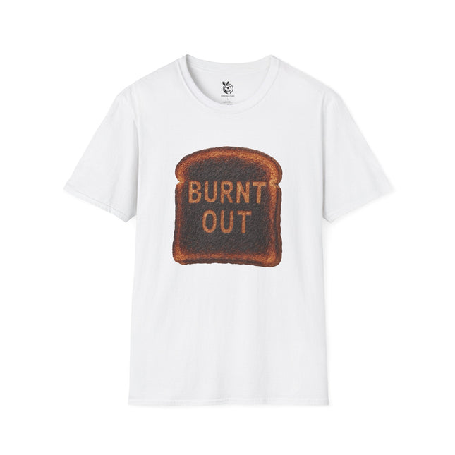 BURNT OUT Unisex T-Shirt in White .