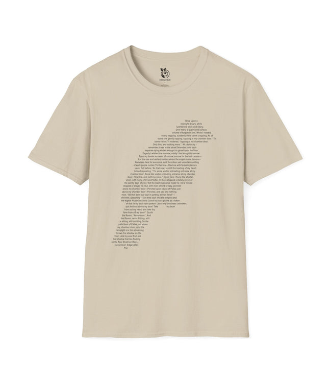 Edgar Allan Poe "The Raven" Unisex T-Shirt in Sand .
