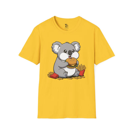 Cute Hungry Koala Soft Cotton Unisex T-Shirt in Daisy .