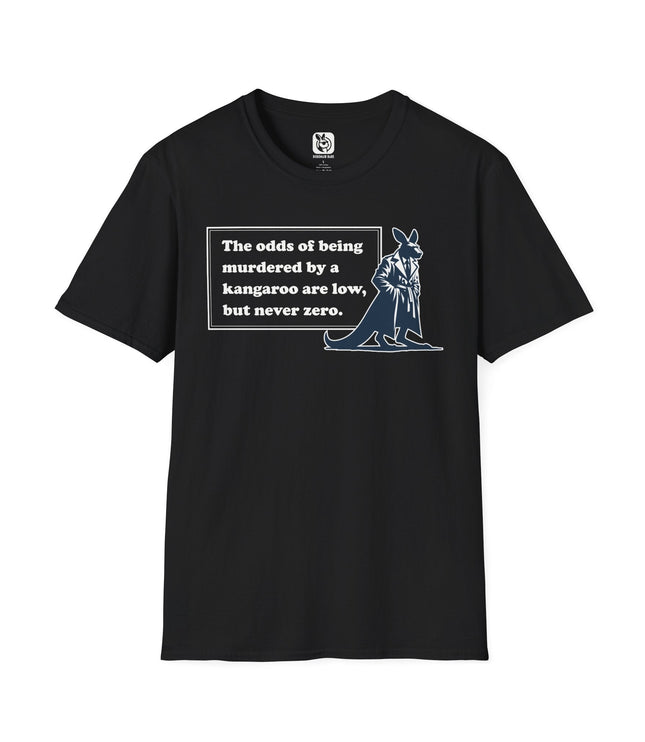 Odds of a Kangaroo Unisex T-Shirt in Black .
