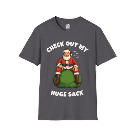 Ho Ho Huge Sack Unisex T-Shirt in Charcoal .