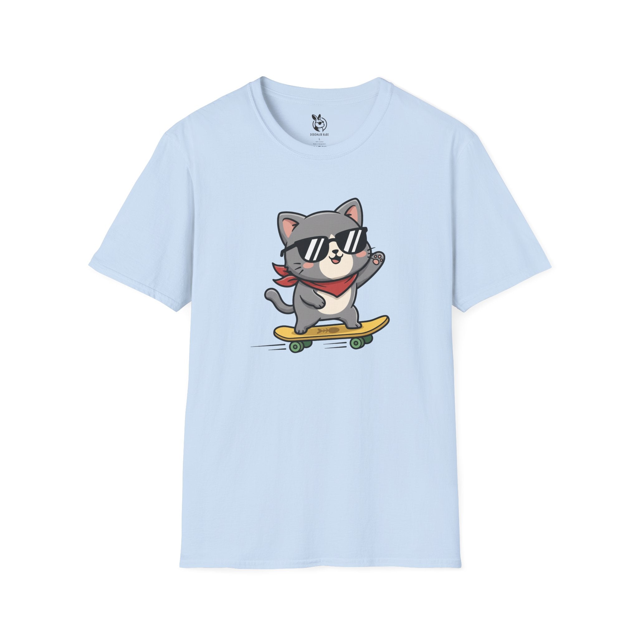 Radical Skateboard Kitty Soft Cotton Unisex T-Shirt – Debonair