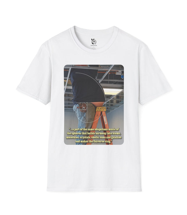 Fibonacci Sequence Unisex Softstyle T-Shirt in White .
