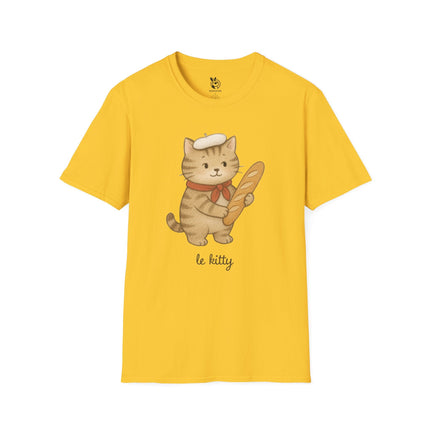 Baguette Kitty Unisex T-Shirt in Daisy .