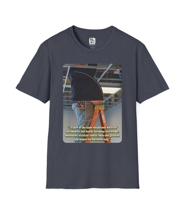 Fibonacci Sequence Unisex Softstyle T-Shirt in Heather Navy .