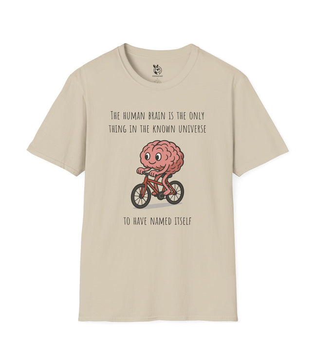 The Great Brain Paradox Unisex T-Shirt in Sand .