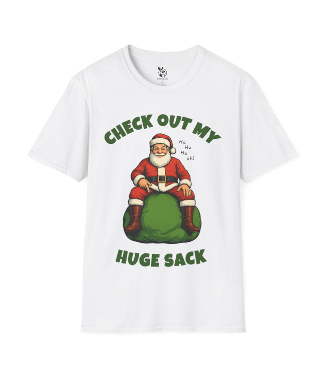 Ho Ho Huge Sack Unisex T-Shirt in White .