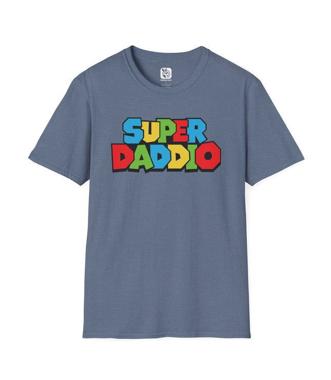 Super Daddio Unisex T-Shirt in Heather Indigo .