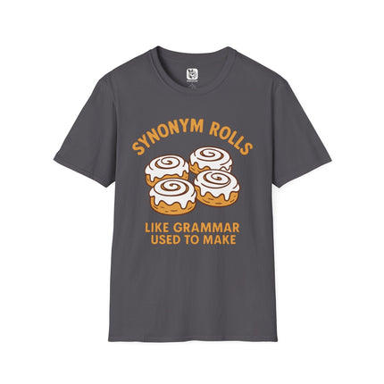 Synonym Rolls Unisex T-Shirt in Charcoal .
